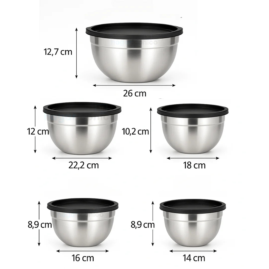 Set x5 Bowls con tapas herméticas