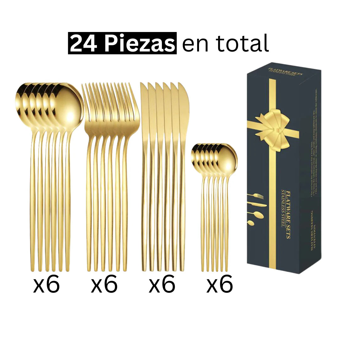 Set x24 Cubiertos en acero inoxidable