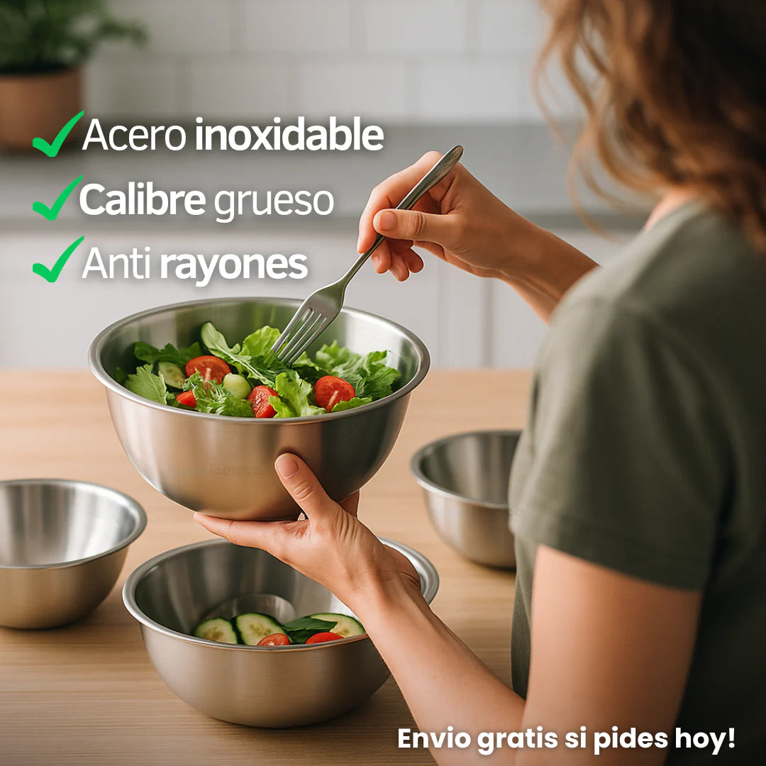 Set x5 Bowls en acero inoxidable