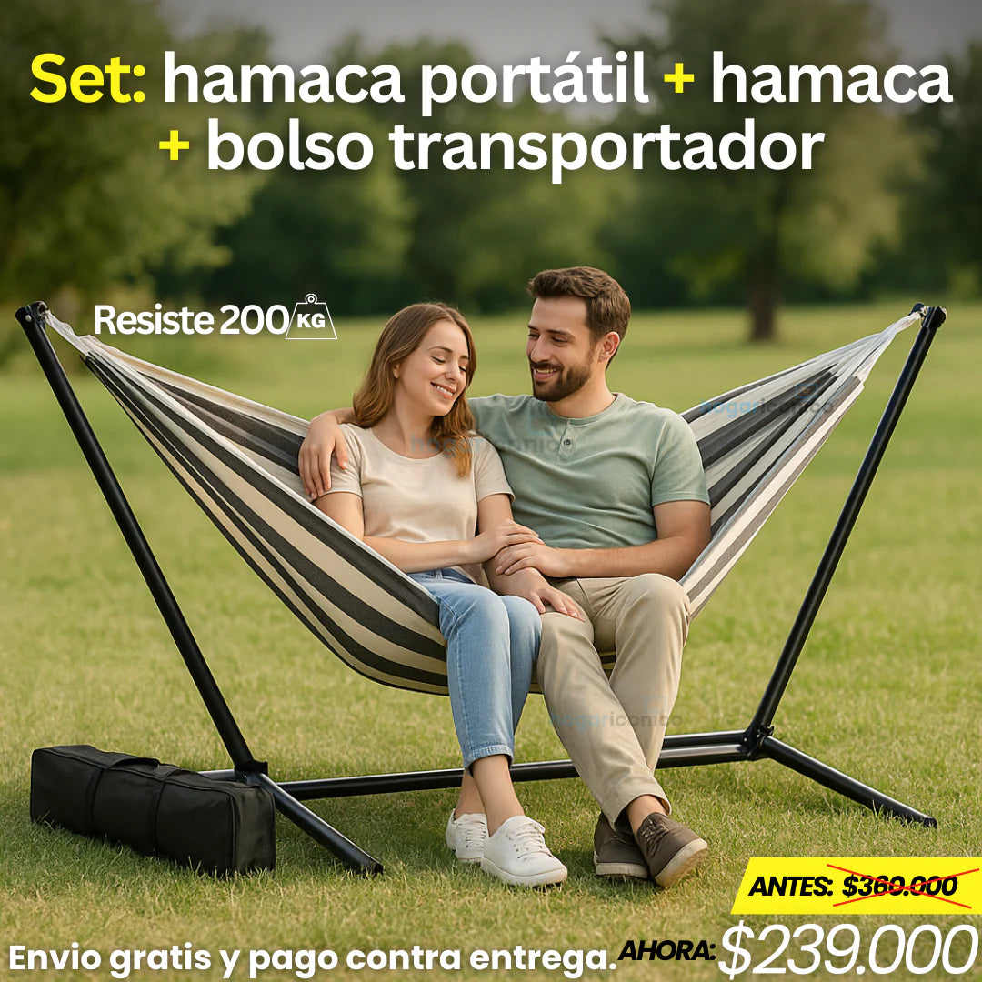 Set hamaca portátil + hamaca + bolso
