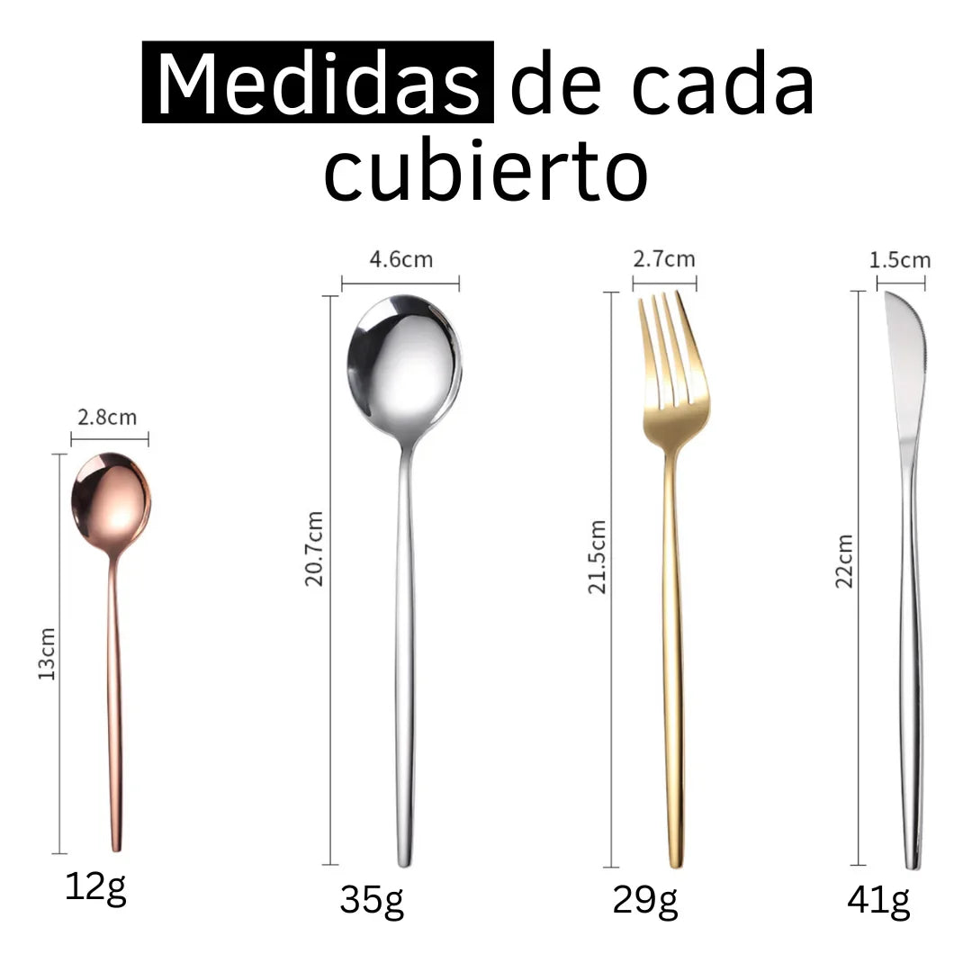 Set x24 Cubiertos en acero inoxidable