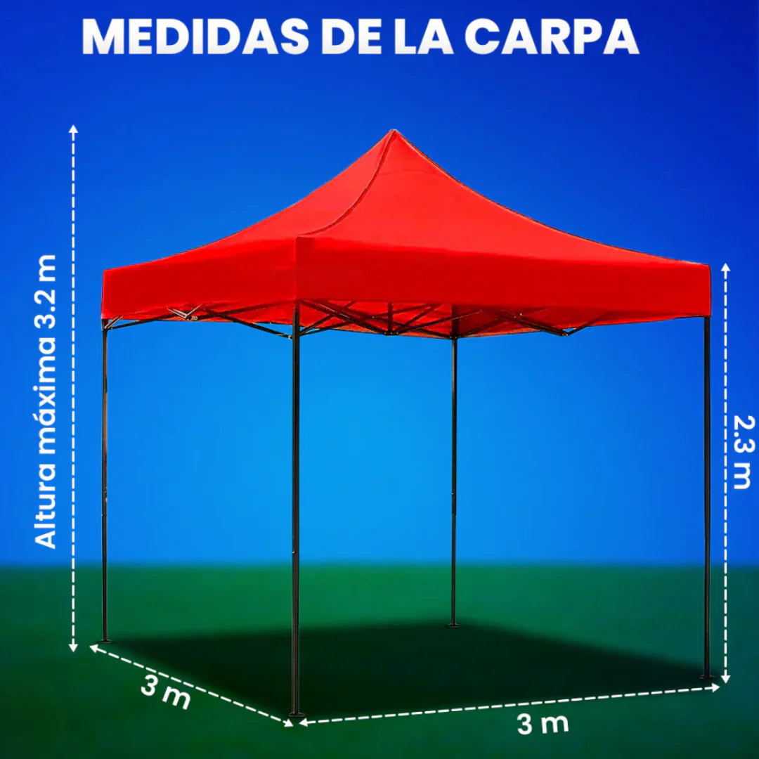 Carpa- Toldo 3x3 Metros Plegable