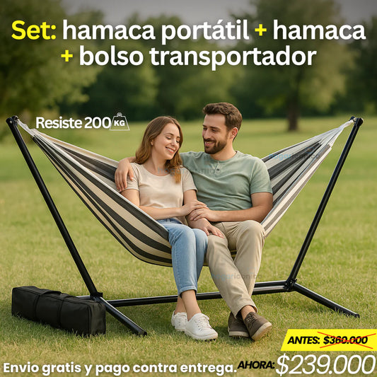 Set hamaca portátil + hamaca + bolso
